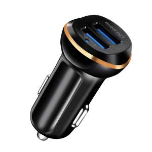 Dual-Port 5V 3.1A ซุปเปอร์สปีดอะแดปเตอร์สำหรับยานพาหนะสากลสำหรับอุปกรณ์ iPhone Android หูฟังชาร์จเร็ว2 x USB - Product Image 1