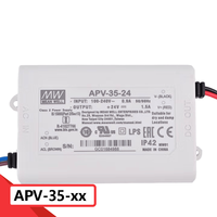 Alimentation LED Mean Well APV-35-5 25W 5V 5A à tension constante, sortie unique, avec garantie de 2 ans pour écran d'affichage LED à pixels
