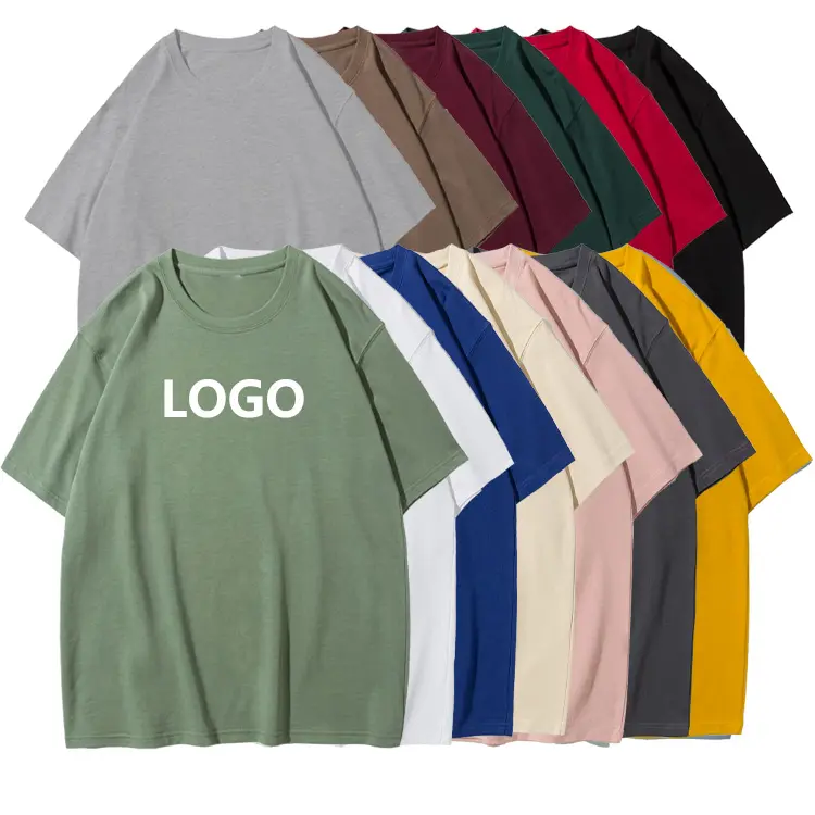 Factory Price Screen Print Unisex Plain Oversize Drop Shoulder 100% Cotton Plain Heavyweight Custom T-Shirts Men's T-Shirt