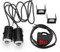 Mini systèmes d'éclairage de conduite bicolore Jaune Blanc Len Phare antibrouillard Vélo Phares LED pour Moto Luces Para Moto