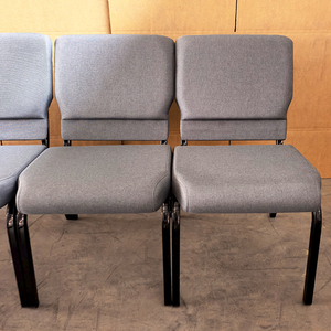 Chaise <span class=keywords><strong>de</strong></span> <span class=keywords><strong>théâtre</strong></span> empilable grise <span class=keywords><strong>de</strong></span> qualité supérieure, confortable et durable, avec porte-livre intégré, siège <span class=keywords><strong>de</strong></span> <span class=keywords><strong>théâtre</strong></span> interverrouillable, chaise d'église - Product Image 1