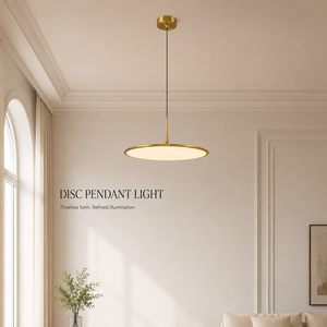 Modern Minimalist Disc Pendant Light <b>LED</b> Acrylic <b>Diffuser</b> Brushed Metal Ceiling Hanging Lamp Custom OEM ODM <b>lighting</b> factory - Product Image 3