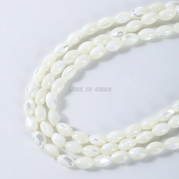 JD forme de riz blanc perle de coquille naturelle perle d'eau douce perles en forme de riz pour la fabrication de bijoux