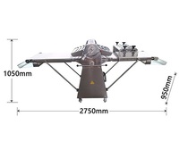 KAINO Rouleau de coupe-pâte industriel entièrement en acier inoxydable pour pâtisserie et boulangerie Machine à laminer avec station de découpe
