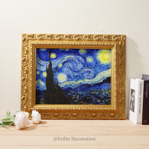 Tableau mural floral Shabby Chic avec paysage européen, impressions sur toile encadrées en bois, design <span class=keywords><strong>rustique</strong></span> du milieu du siècle pour la décoration intérieure et les mariages - Product Image 1