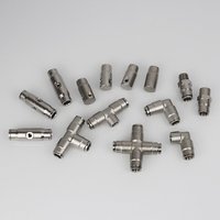Conector de pulverización de latón de 9.52mm tipo Y de doble boquilla, de alta presión, de conexión rápida, niquelado, para riego de jardín