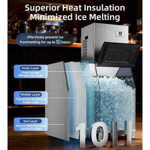 Coldstar Commercial Square <b>Ice</b> Maker 180Kg Per 24H Air Cooling Stainless Steel <b>Ice</b> Block <b>Machine</b> 220V For Restaurant And Food Se - Product Image 3