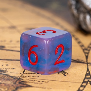 Faccub Biểu Tượng Tùy Chỉnh 16Mm D6 Trong Suốt Màu Hồng Màu Xanh Long Lanh Phát Sáng Chơi Game Xúc Xắc Nhựa Nhựa Cube Cán Xúc Xắc Cho Dnd RPG Trò Chơi - Product Image 3