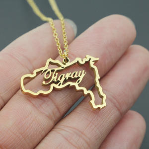 Etnico più recente in acciaio inossidabile collane pendenti antietiopica regione argento rosa oro colori per le donne ragazze gioielli africani - Product Image 2