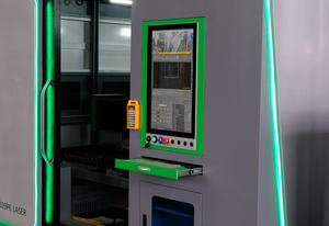 เครื่องตัดเลเซอร์ไฟเบอร์ CNC กำลังสูง แบบโต๊ะคู่ ปิดมิดชิด โครงสร้างโลหะ สแตนเลส เหล็กกล้าคาร์บอน อลูมิเนียม ทองแดง สำหรับตัดและแกะสลัก - Product Image 4