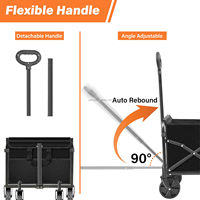 Chariots pliables CE Wagons Carts avec roues, chariot utilitaire pliable durable pour l'extérieur