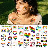 Tatouages temporaires arc-en-ciel Pride en promotion – Autocollants imprimés pour hommes et femmes, visage, corps, bras, taille
