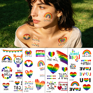 Tatuaggi Temporanei <span class=keywords><strong>Arcobaleno</strong></span> Pride in Offerta, Adesivi per Tatuaggi Stampati per Uomini e Donne, Viso, Corpo, Braccia, Vita - Product Image 2