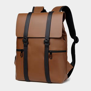 Men <b>Backpack</b> Large Capacity Durable Outdoor Pu Leather Custom Classic Leather <b>Convertible</b> - Product Image 1