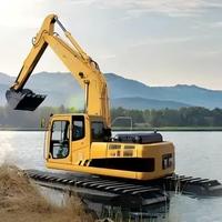Ekskavator Amfibi RAYLANDER 45.8 KN Kekuatan Penggalian Bucket Motor untuk Pengerukan Sungai Dalam Negeri Skala Besar dan Pengolahan Talang