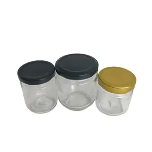 Ruipack Nieuw Ontwerp 100Ml 200Ml Transparante Food Grade Lege Doorzichtige Ronde Fles Glazen Honing Jam Pot Met Deksel