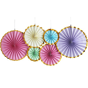 Bán Buôn Hình Học Hình Dạng Craft Giấy Fan Hoa Nền Tường DIY Flower Set Treo Cửa Sổ Hiển Thị Vòng Hoa - Product Image 5
