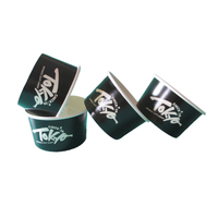 Tasse à crème glacée noire jetable à mur unique de 4oz Nouveau design Bol en papier glacé pour crème glacée à emporter