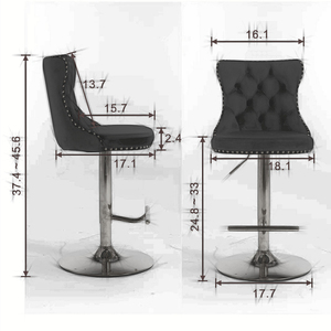 Swivel Velvet Barstools Adjustable Seat Modern Bar <strong>Stools</strong> <strong>with</strong> Backs Comfortable Tufted for Home Pub and <strong>Kitchen</strong> <strong>Island</strong> Set of 2 - Product Image 4
