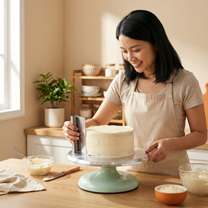 Outils de <span class=keywords><strong>pâtisserie</strong></span> de boulangerie professionnelle de vente directe d'usine plateau tournant rond de décoration de gâteau en alliage d'aluminium - Product Image 5