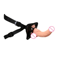 Dildo realista hueco con venas de 19 cm para hombres con correa, 100% impermeable, material TPE+ABS, juguetes sexuales al por mayor