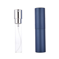 Coloré Mini portable 8ml 10ml torsion bouteille en verre de parfum rechargeable en aluminium galvanisé voyage bouteille de parfum diffuseur