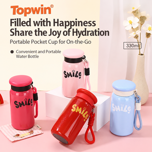 Stainless Steel Vacuum Insulated Tumbler Portable Pocket <b>Water</b> <b>Bottle</b> Leak Proof with Strap for Travel Gym - Product Image 1
