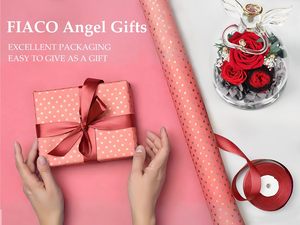 Gifts for Women Preserved Rose Forever Flower in Glass Angel Figurines Fresh Flowers for Valentine's Day Wedding Birthday Gifts - Product Image 6