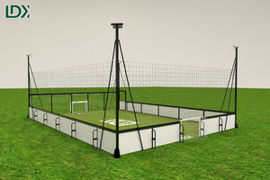 <span class=keywords><strong>Cage</strong></span> <span class=keywords><strong>de</strong></span> football 5 contre 5 portable sur mesure pour l'extérieur <span class=keywords><strong>avec</strong></span> gazon artificiel, éclairage LED, verre trempé, panneaux composites et <span class=keywords><strong>filet</strong></span> flexible - Product Image 2