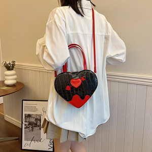 Mới phong cách mới lạ thời trang PU da hình trái tim nữ Điện thoại nhỏ Túi xách phụ nữ mujer Crossbody Vai Túi - Product Image 6