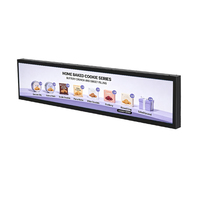 Afficheur numérique LCD étiré mural intérieur de 28 pouces avec animation publicitaire et télécommande pour centres commerciaux et métros