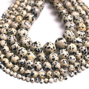 Dalmatian 4mm 6mm 8mm 10mm 12mm perline di pietre preziose naturali <span class=keywords><strong>dalmata</strong></span> perline accessorio per gioielli che fanno colore nero 15" - Product Image 2