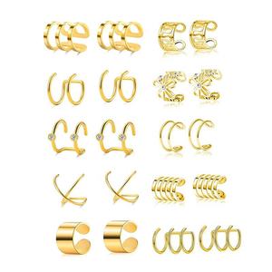 Vente en gros de boucles d'oreilles simples en acier chirurgical 316L, sans perçage, à clipser, bijoux pour le corps - Product Image 1