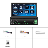 Podofo Single Din Autoradio Stéréo 7 ''Voiture Lecteur MP5 Écran Tactile Rétractable Auto Electronics BT FM USB Type-C
