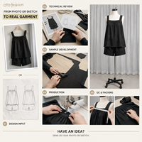 Ensemble deux pièces noir à col carré pour femme, décontracté, sans manches, court, été, personnalisé, OEM, marque privée