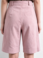 Shorts doux rose poudré pour femmes, taille haute, longueur genou, avec broderie, shorts décontractés pour femmes, shorts de marche quotidiens