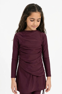 Haut <span class=keywords><strong>de</strong></span> <span class=keywords><strong>maillot</strong></span> <span class=keywords><strong>de</strong></span> <span class=keywords><strong>bain</strong></span> <span class=keywords><strong>de</strong></span> luxe respirant + Leggings en tissu à séchage rapide UPF 50+ imprimé ou brodé pour filles musulmanes - Product Image 4