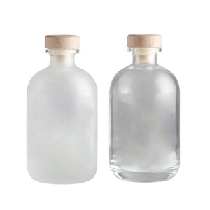 Bouteille <span class=keywords><strong>de</strong></span> liqueur en verre transparent givré avec bouchon en liège, 250ml, 375ml, 500ml - Product Image 1