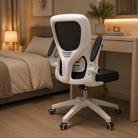 Chaise de bureau ergonomique moderne pour la maison, chaise de direction pivotante avec appui-tête réglable, accoudoirs fixes, base en plastique BIFMA