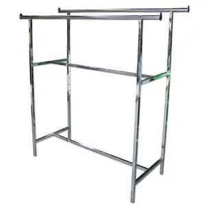 Double Rail H Garment Rack Heavy Duty Chrome Clothing Rack