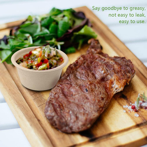 Tự nhiên bã mía sợi gia vị ly có nắp đậy Hộp đựng gia vị nước sốt có thể phân hủy giấy dùng một lần phục vụ ly mẫu - Product Image 6