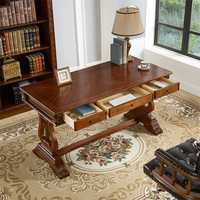 Bureau et table d'ordinateur de style américain personnalisables, design inspiré du piano, bureau de travail à domicile en bois massif, mobilier d'étude.