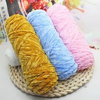 Fil de Velours Chenille Doré Épais, Pelote de Laine pour Chapeaux, Tissage DIY, Crochet, Chaussures, Pulls, Fil Mélangé de Polyester pour Tricot