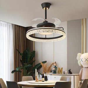 2025 nuevo ventilador de techo LED de lujo luz moderna hogar integrado 60W ABS Invisible efecto de grieta de hielo para sala de estar restaurante - Product Image 5