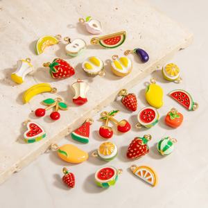 Pendentif Breloque Fruit DIY Plaqué Or 18K Fait Main en Acier Inoxydable, Accessoires de Bijoux Tendance en Alliage pour Vente en Gros - Product Image 1