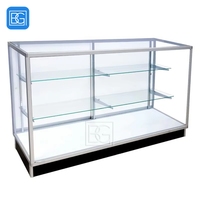 Vitrine d'affichage au détail Armoire en verre Vitrine d'affichage pleine vision en verre trempé avec rangement verrouillable pour la présentation du produit