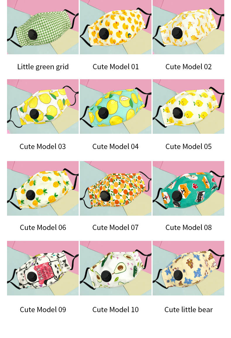 cartoon pattern Cotton face mask