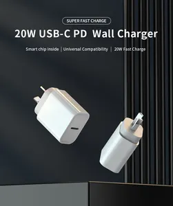 호주 뉴질랜드 AU 20W USB C 충전기 PD 고속 충전기 블록 유형 C 전원 공급 벽 충전기 어댑터