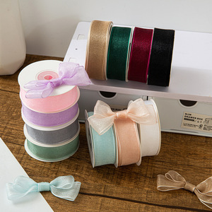 25mm Semi-transparent Pearl Organza <b>Ribbon</b> DIY Bow Jewelry Garment Accessory <b>Wedding</b> Gift Wrapping Tape Wholesale - Product Image 4