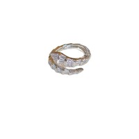 Bague en verre zircon vintage en forme de serpent, style luxe de niche, haut de gamme, pour l'index, tendance et personnalisée